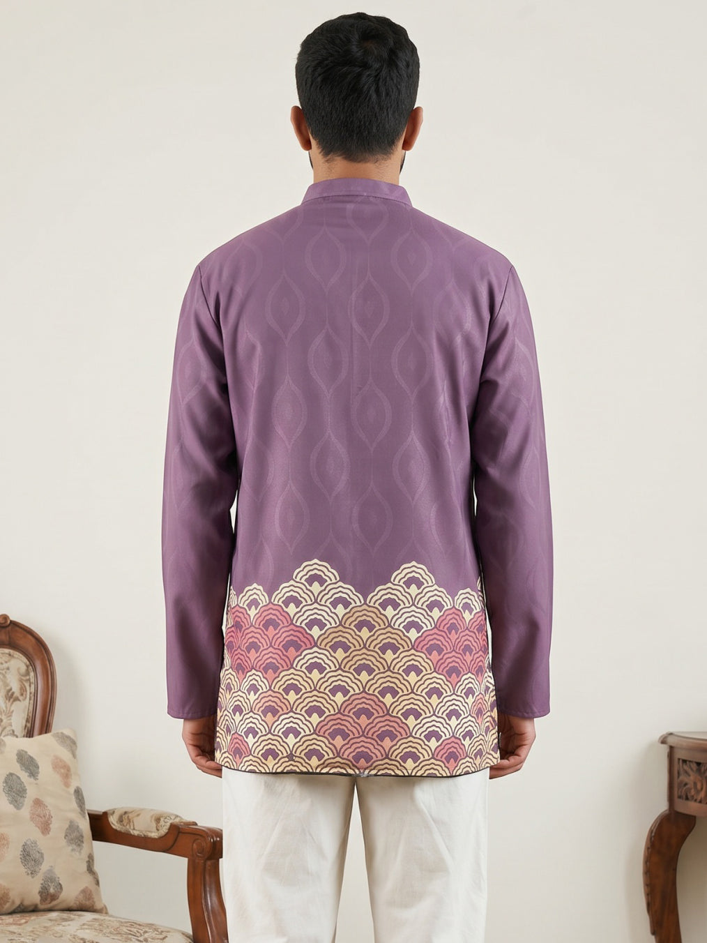 Men's Geometric Printed Kurta