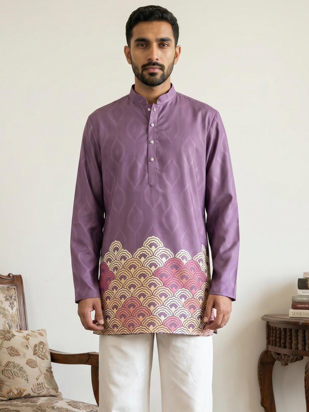 Men's Geometric Printed Kurta