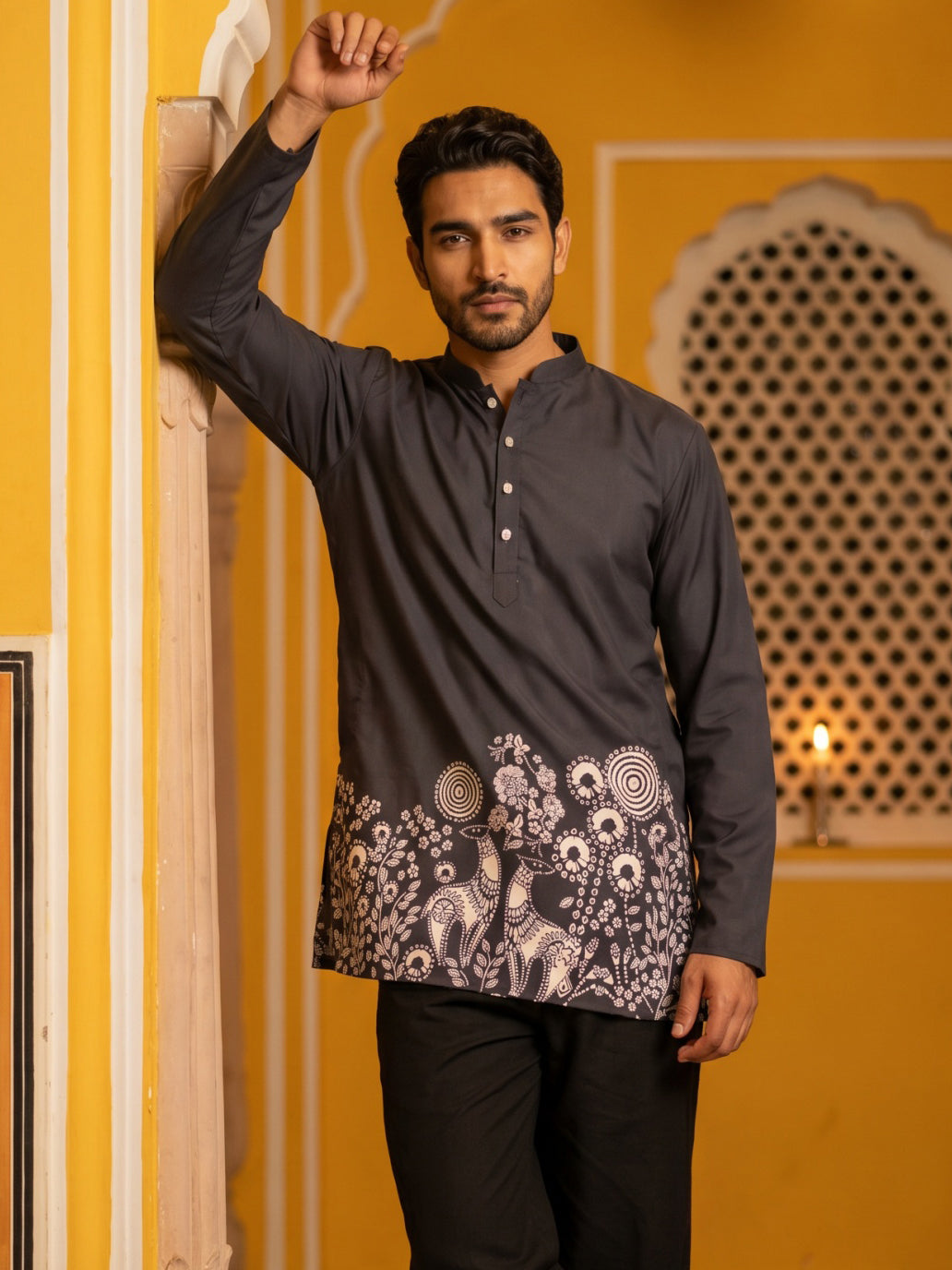 Men's Cotton Blend Festive Printed Kurta