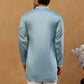 Men's Silk Blend Embroidered Kurta ( 65KO 5595 Sky )