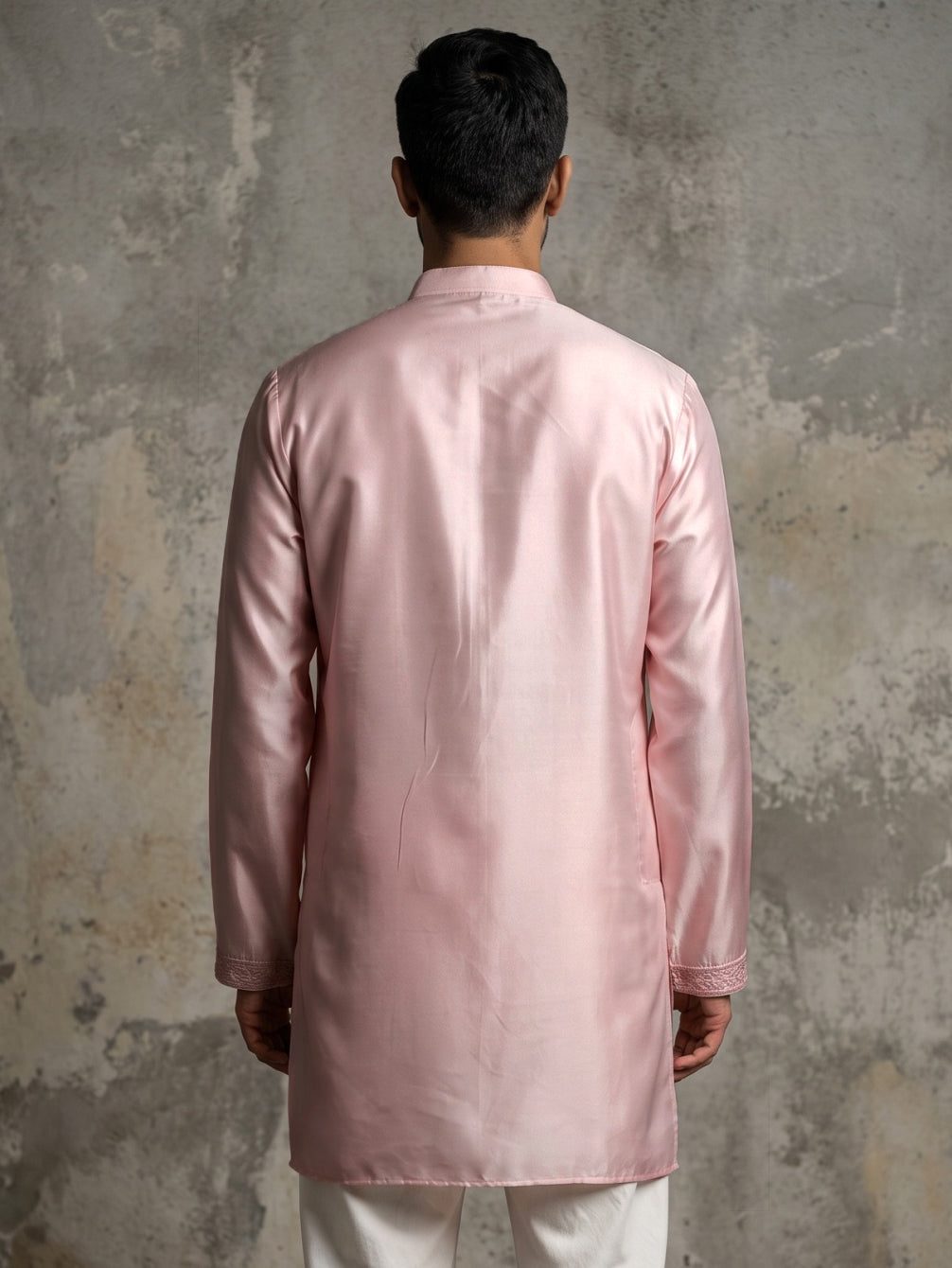 Men Designer Silk Blend Embroidered Kurta ( 65KO 5603Pink ) [FF] [G-4]