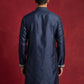 Men Ethnic Silk Blend Embroidered Kurta ( 65KO 5604Navy ) [FF] [G-4]