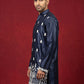 Men Ethnic Silk Blend Embroidered Kurta ( 65KO 5604Navy ) [FF] [G-4]