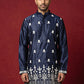 Men Ethnic Silk Blend Embroidered Kurta ( 65KO 5604Navy ) [FF] [G-4]