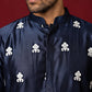 Men Ethnic Silk Blend Embroidered Kurta ( 65KO 5604Navy ) [FF] [G-4]