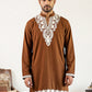 Ethnic Japanese Fabric Embroidered Kurta ( 65KO 5605Brown )