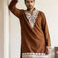 Ethnic Japanese Fabric Embroidered Kurta ( 65KO 5605Brown )