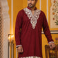 Ethnic Japanese Fabric Embroidered Kurta ( 65KO 5605Maroon )