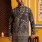 Traditional Cotton Blend Printed Kurta ( 65KO 5606Grey )
