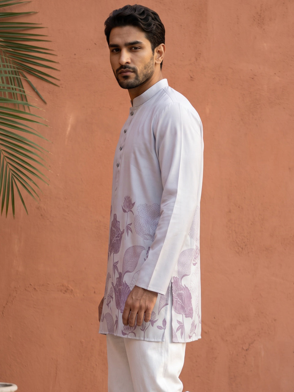 Cotton Blend Floral Printed Kurta ( 65KO 5607Purple )