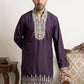 Japanese Fabric Designer Embroidered Kurta ( 65KO 5608Purple )