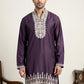 Japanese Fabric Designer Embroidered Kurta ( 65KO 5608Purple )