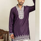 Japanese Fabric Designer Embroidered Kurta ( 65KO 5608Purple )