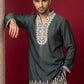 Japanese Fabric Designer Embroidered Kurta ( 65KO 5608Teal )