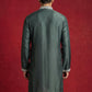 Japanese Fabric Designer Embroidered Kurta ( 65KO 5608Teal )