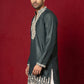 Japanese Fabric Designer Embroidered Kurta ( 65KO 5608Teal )