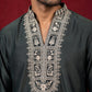 Japanese Fabric Designer Embroidered Kurta ( 65KO 5608Teal )