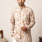 Men Cotton Blend Ikat Printed Kurta ( 65KO 5610Beige )
