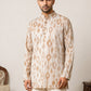 Men Cotton Blend Ikat Printed Kurta ( 65KO 5610Beige )