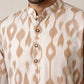 Men Cotton Blend Ikat Printed Kurta ( 65KO 5610Beige )