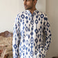 Men Cotton Blend Ikat Printed Kurta ( 65KO 5610Blue )