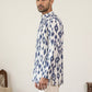 Men Cotton Blend Ikat Printed Kurta ( 65KO 5610Blue )