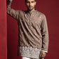 Cotton Blend Ethnic Embroidered Kurta ( 65KO 5611Brown )