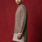 Cotton Blend Ethnic Embroidered Kurta ( 65KO 5611Brown )