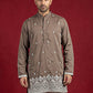 Cotton Blend Ethnic Embroidered Kurta ( 65KO 5611Brown )