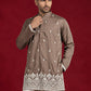 Cotton Blend Ethnic Embroidered Kurta ( 65KO 5611Brown )