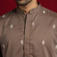 Cotton Blend Ethnic Embroidered Kurta ( 65KO 5611Brown )