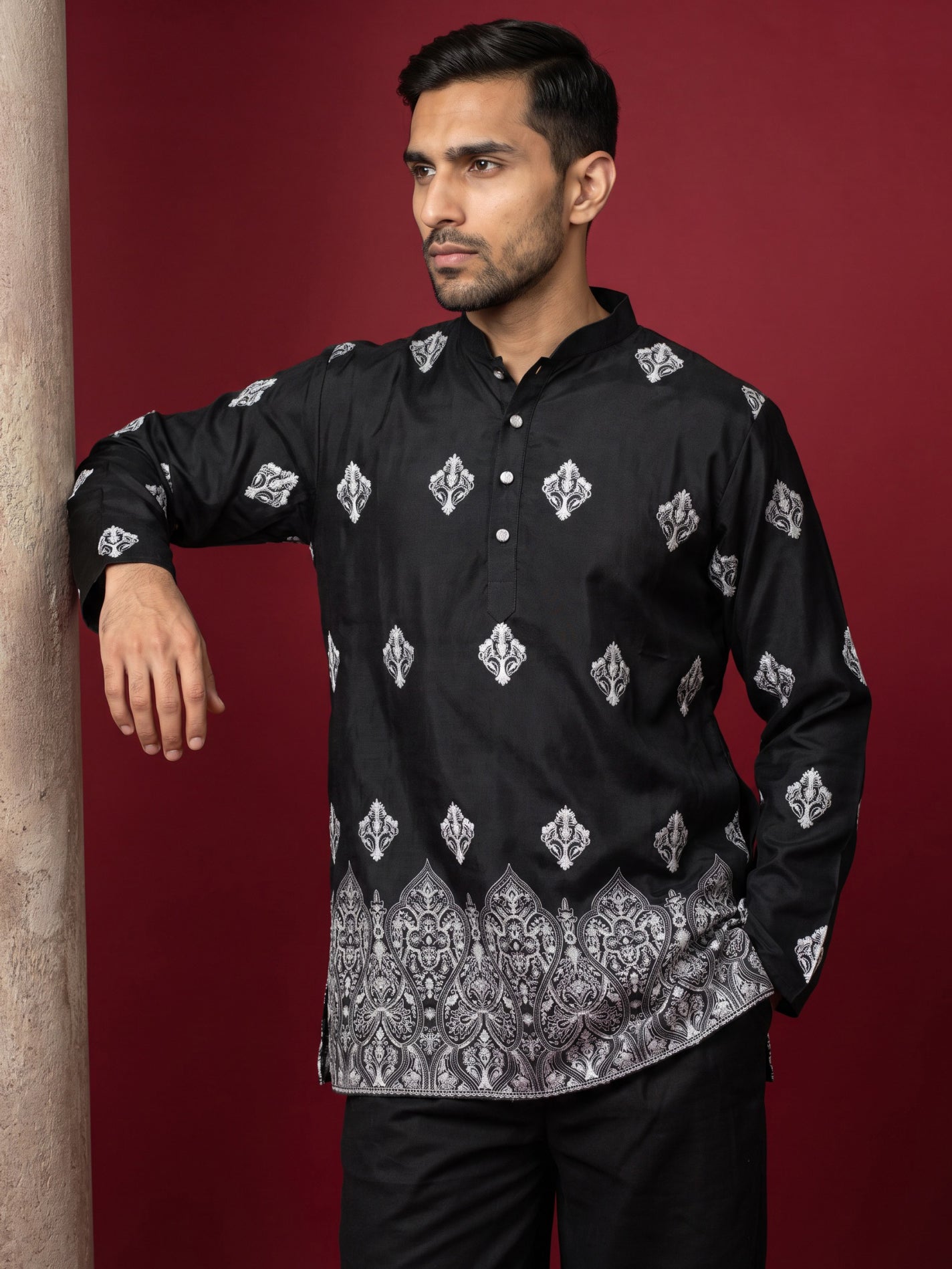 Cotton Blend Ethnic Printed Kurta ( 65KO 5614Black )