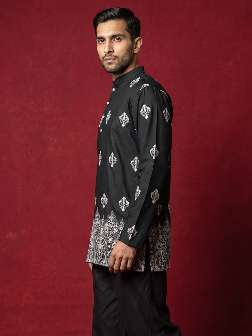 Cotton Blend Ethnic Printed Kurta ( 65KO 5614Black )