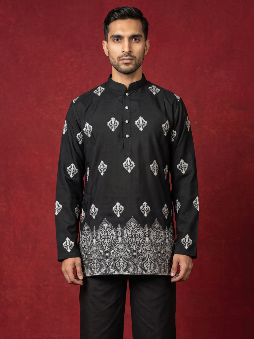 Cotton Blend Ethnic Printed Kurta ( 65KO 5614Black )