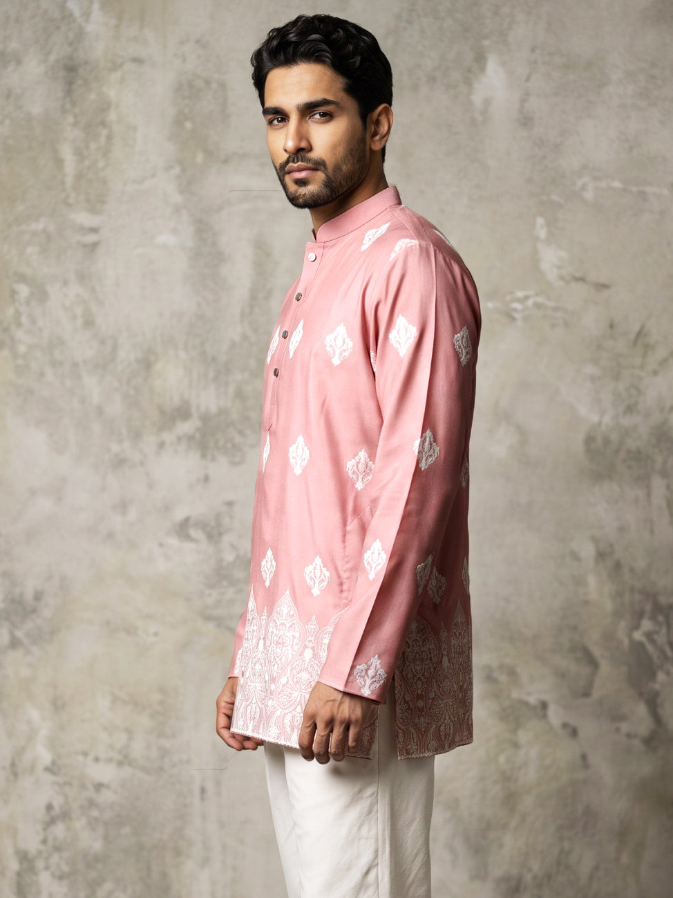 Cotton Blend Ethnic Printed Kurta ( 65KO 5614Pink )