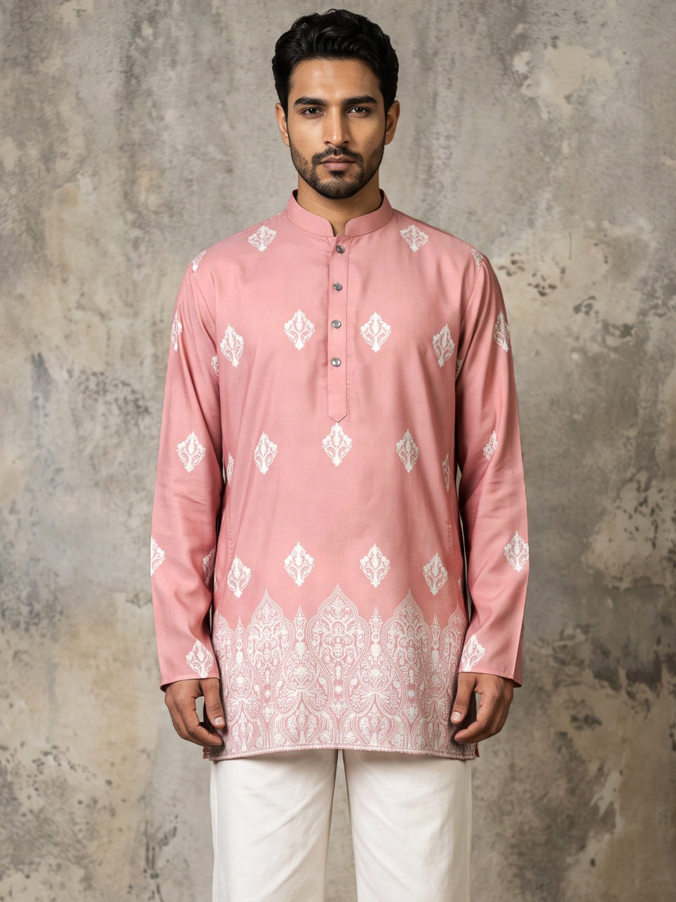 Cotton Blend Ethnic Printed Kurta ( 65KO 5614Pink )