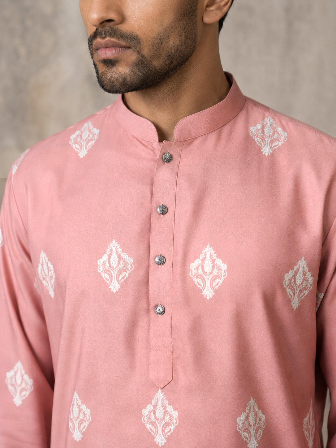 Cotton Blend Ethnic Printed Kurta ( 65KO 5614Pink )