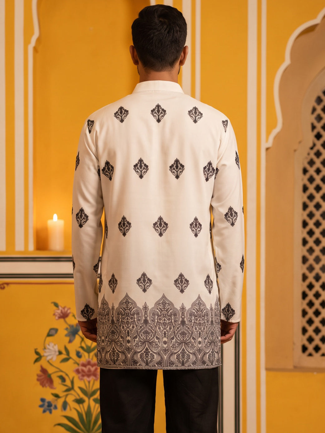 Cotton Blend Ethnic Printed Kurta ( 65KO 5614White )
