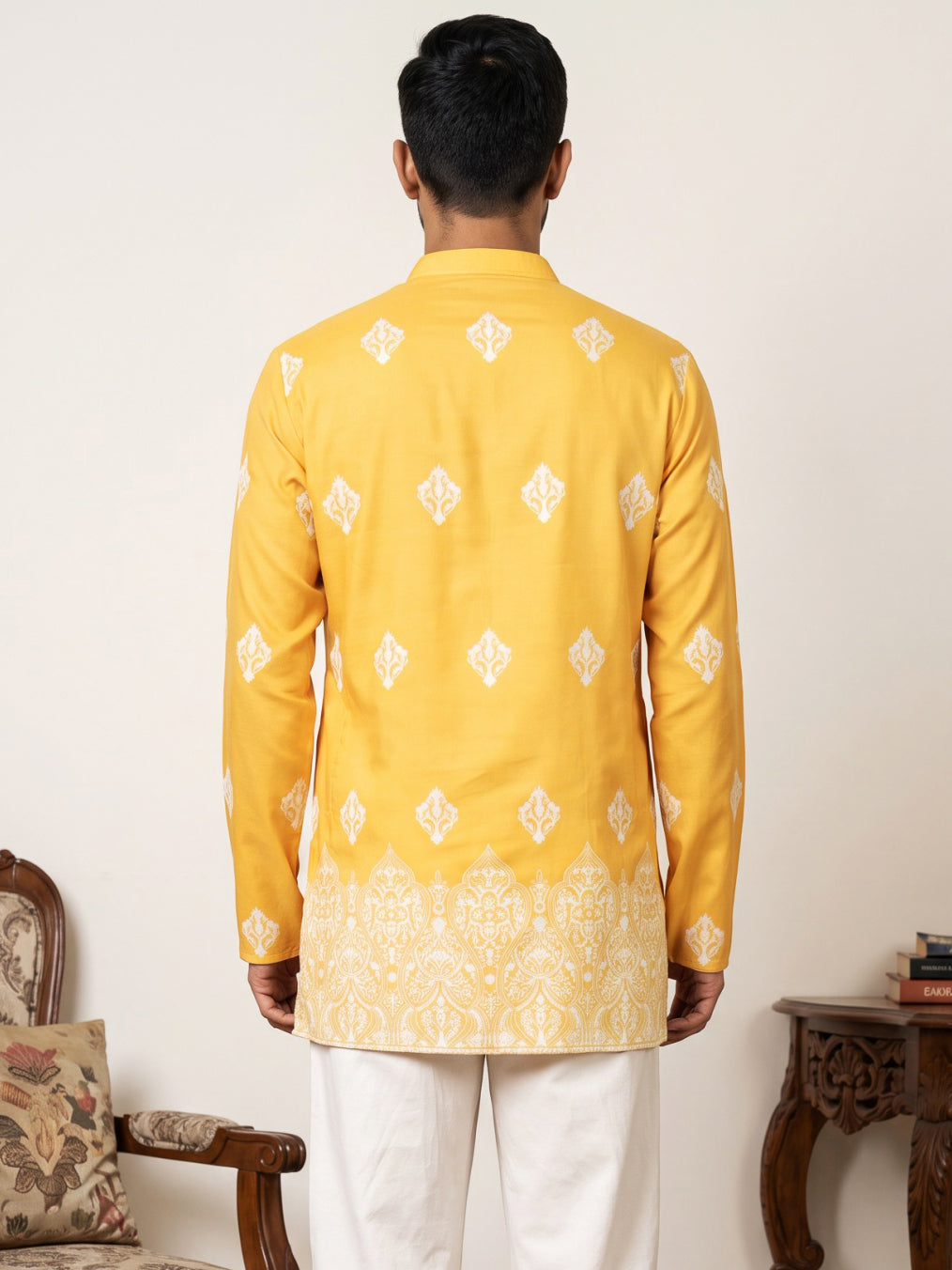 Cotton Blend Ethnic Printed Kurta ( 65KO 5614Yellow )