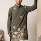 Men's Japanese Fabric Designer Embroidered Kurta ( 65KO 5615Grey )
