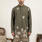 Men's Japanese Fabric Designer Embroidered Kurta ( 65KO 5615Grey )