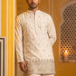 Japanese Fabric Ethnic Embroidered Kurta for Men ( 65KO 5616Cream )