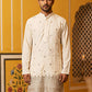 Japanese Fabric Ethnic Embroidered Kurta for Men ( 65KO 5616Cream )