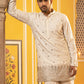 Japanese Fabric Ethnic Embroidered Kurta for Men ( 65KO 5616Cream )