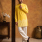 Printed Cotton Blend Kurta for Men ( 65KO 5622Yellow )