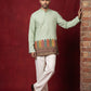 Cotton Blend Printed & Thread Work Kurta for Men ( 65KO 5623Pista )