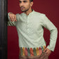 Cotton Blend Printed & Thread Work Kurta for Men ( 65KO 5623Pista )