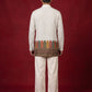 Cotton Blend Printed & Thread Work Kurta for Men ( 65KO 5623White )