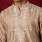 Silk Blend Embroidered Kurta for Men ( 65KO 5626Beige )