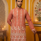 Floral Embroidered Kurta for Men ( 65KO 5628Peach )